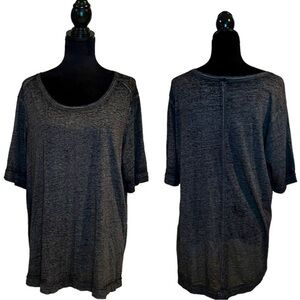 TERRA & SKY GRAY BURNOUT TYPE BUT NOT SHEER TUNIC OR OVERSIZED TEE